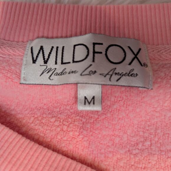 Wildfox Inside Out Baggy Beach Sweatshirt Pink and White Size M - Picture 4 of 15